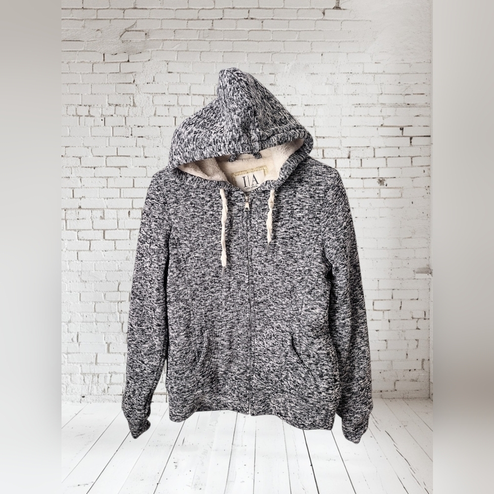 IA Icon Apparel Gray Hooded Zip Up Sweatershirt